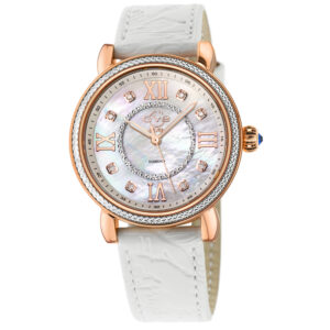 gv2 by gevril marsala diamond mother of pearl dial ladies watch 9863