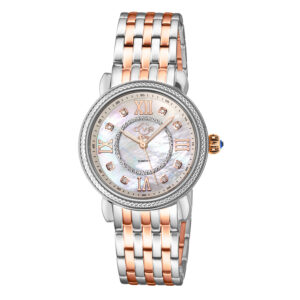 gv2 by gevril marsala diamond mother of pearl dial ladies watch 9865b
