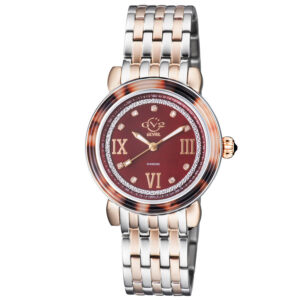 Home gv2 by gevril marsala tortoise diamond mother of pearl dial ladies watch 9855b