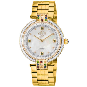 gv2 by gevril matera diamond mother of pearl dial ladies watch 12803b
