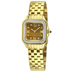 gv2 by gevril milan diamond brown dial ladies watch 121121b