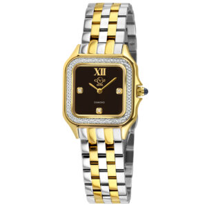 Home gv2 by gevril milan quartz diamond black dial ladies watch 121434b