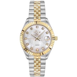 gv2 by gevril naples quartz white dial two tone ladies watch 12404