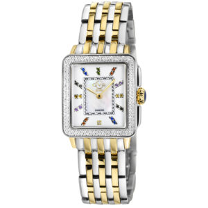 Home gv2 by gevril padova gemstone diamond mother of pearl dial ladies watch 12334b