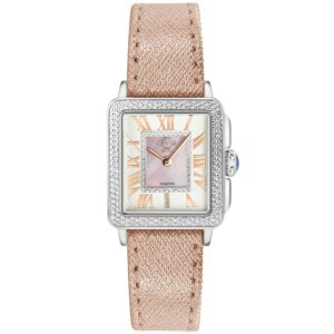 gv2 by gevril padova quartz diamond pink dial ladies watch 12302