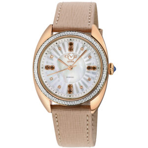 gv2 by gevril palermo diamond mother of pearl dial ladies watch 13103