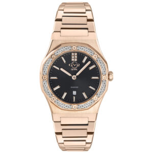 Home gv2 by gevril palmanova quartz diamond black dial ladies watch 12704