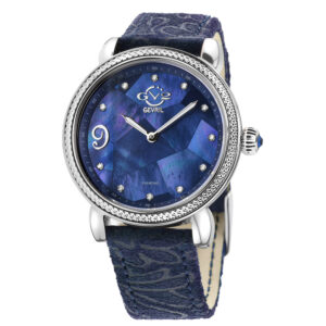 gv2 by gevril ravenna floral quartz diamond mother of pearl dial ladies watch 12603f