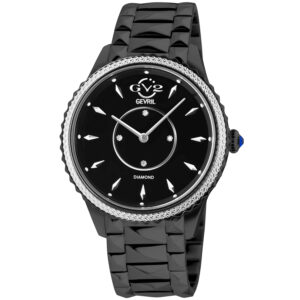 Home gv2 by gevril siena quartz black dial diamond ladies watch 11703 425