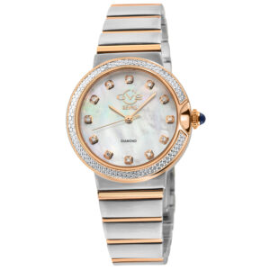 Home gv2 by gevril sorrento diamond mother of pearl dial ladies watch 12443b