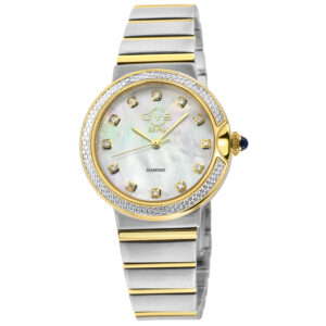 Home gv2 by gevril sorrento diamond mother of pearl dial ladies watch 12444b