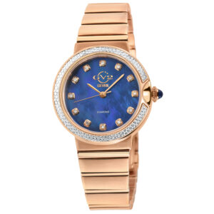 gv2 by gevril sorrento diamond mother of pearl dial ladies watch 12446b