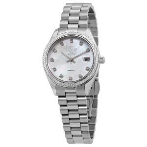Home gv2 by gevril turin diamond mother of pearl dial ladies watch 12425b