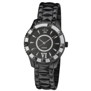 Home gv2 by gevril venice diamond quartz black dial ladies watch 11713 425
