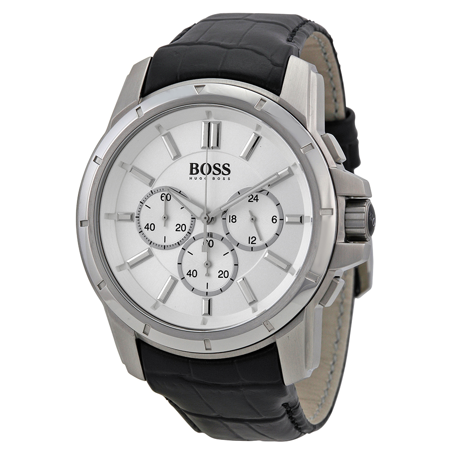 hugo boss chronograph silver dial black leather men's watch 1512927 hugo boss chronograph silver dial black leather men's watch 1512927