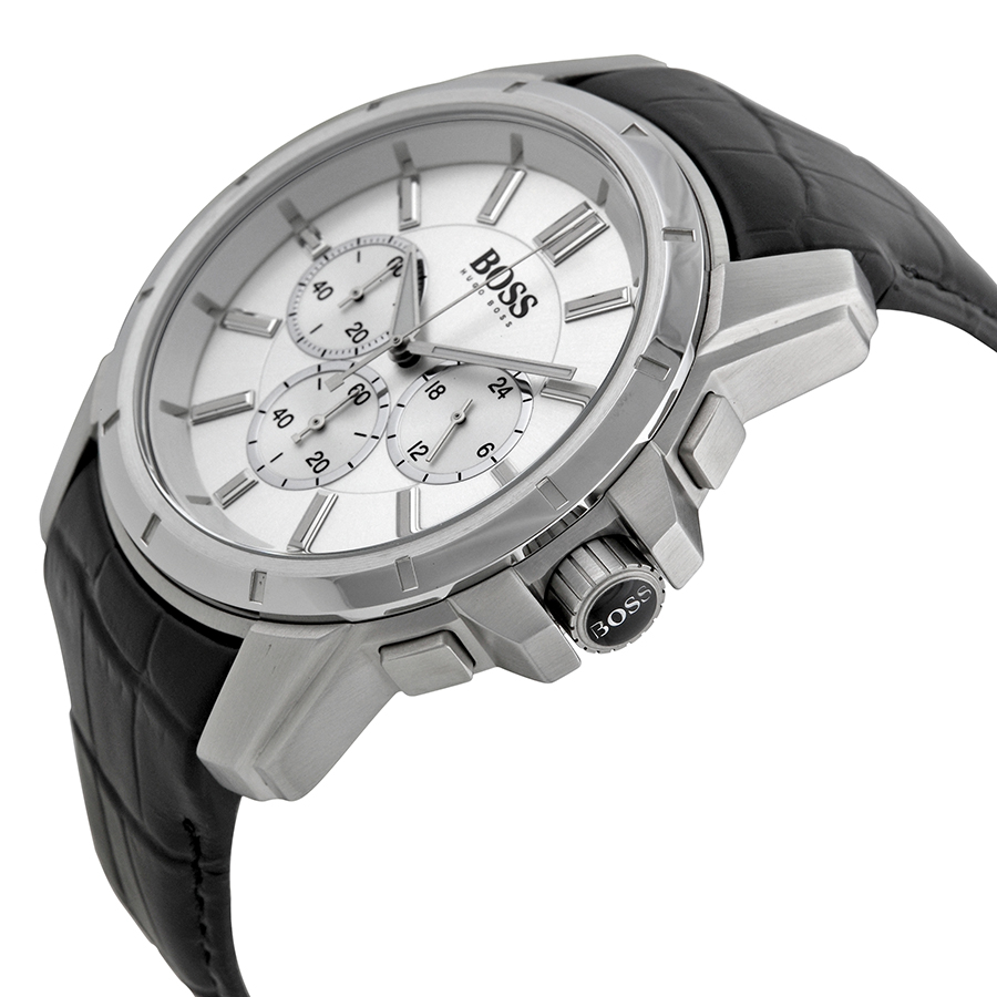 hugo boss chronograph silver dial black leather men's watch 1512927 hugo boss chronograph silver dial black leather men's watch 1512927