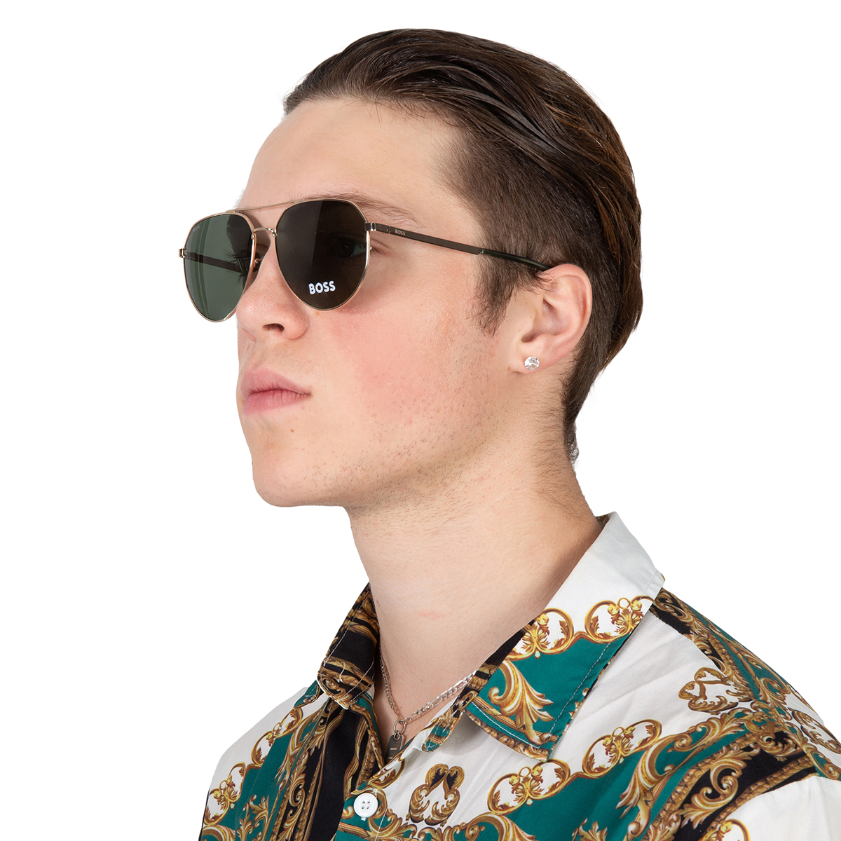 hugo boss green pilot men's sunglasses boss 1473/f/sk 0j5g/qt 61 hugo boss green pilot men's sunglasses boss 1473/f/sk 0j5g/qt 61