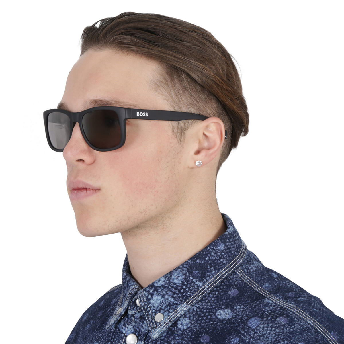 hugo boss silver square men's sunglasses boss 1568/s 0003/t4 55 hugo boss silver square men's sunglasses boss 1568/s 0003/t4 55