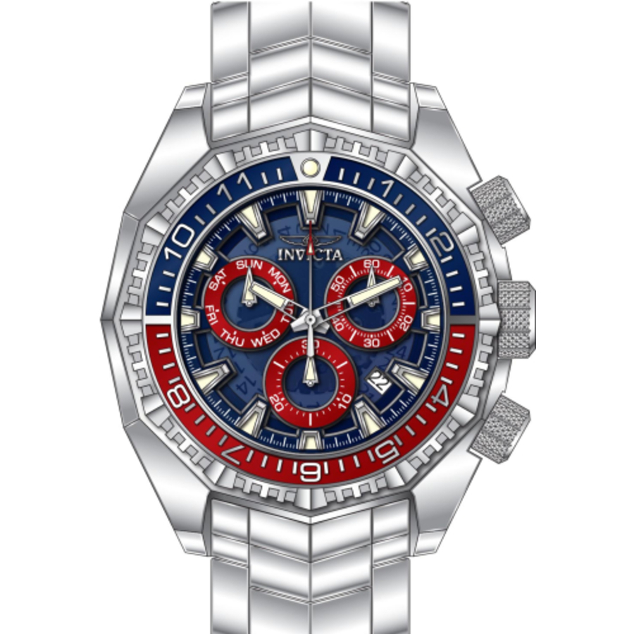 invicta akula chronograph quartz blue dial pepsi bezel men's watch 44296 invicta akula chronograph quartz blue dial pepsi bezel men's watch 44296