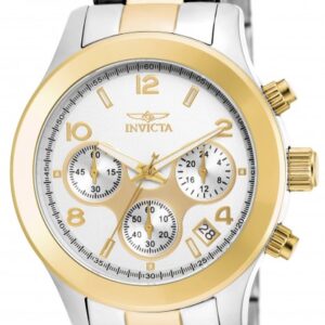 invicta angel chronograph silver dial two tone men's watch 19219