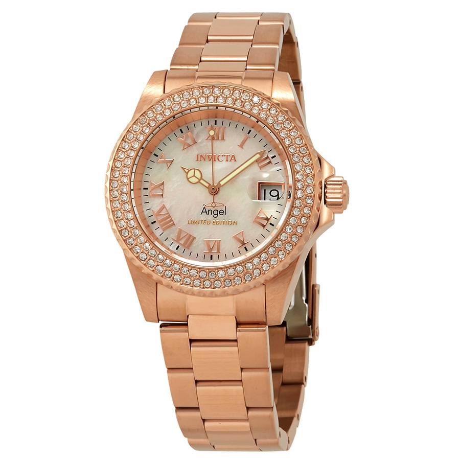 invicta angel crystal white mother of pearl dial ladies watch 24615 invicta angel crystal white mother of pearl dial ladies watch 24615