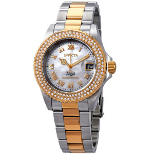 Home invicta angel mother of pearl dial ladies two tone watch 24616