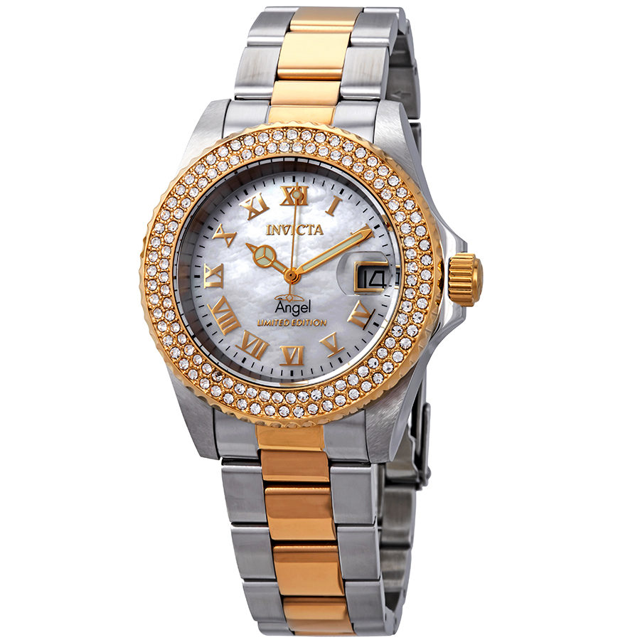 invicta angel mother of pearl dial ladies two tone watch 24616 invicta angel mother of pearl dial ladies two tone watch 24616