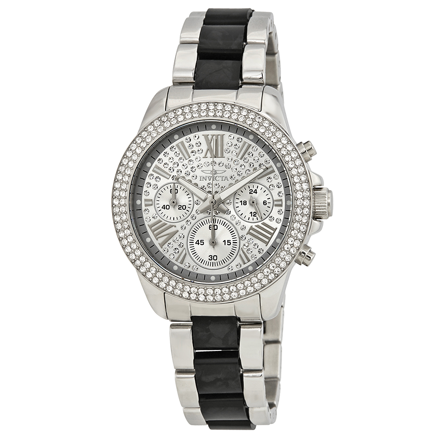 invicta angel multi function silver crystal set ladies watch 20510 invicta angel multi function silver crystal set ladies watch 20510