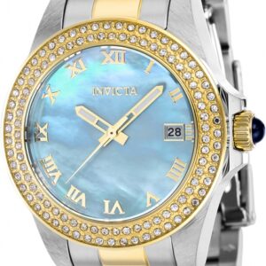 Home invicta angel quartz crystal light blue dial ladies watch 41552