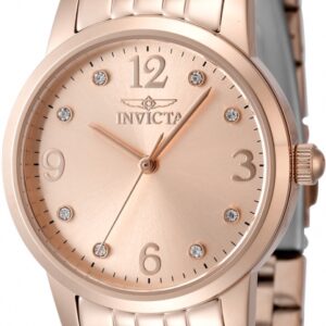 Home invicta angel quartz crystal rose gold dial ladies watch 48257