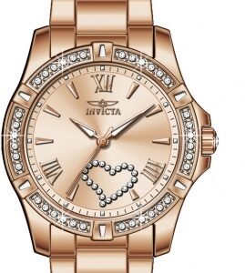 Витрина invicta angel quartz crystal rose gold dial ladies watch 49843