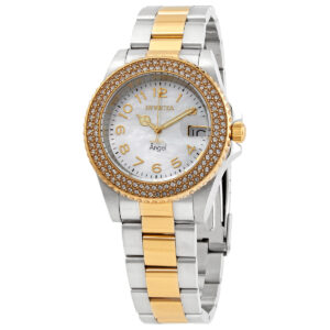 Витрина invicta angel quartz crystal white mother of pearl dial ladies watch 28675