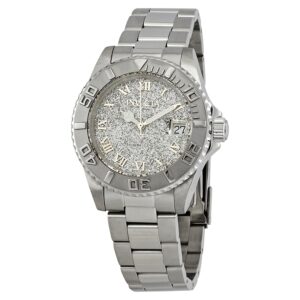 invicta angel silver glitter dial stainless steel ladies watch 22706