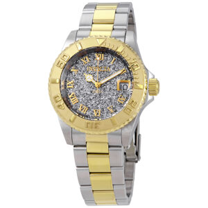 invicta angel silver glitter dial two tone ladies watch 22709