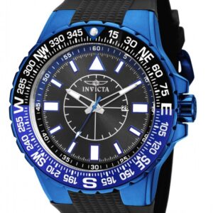 invicta aviator black dial black silicone men's watch 19269