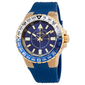 invicta aviator zager exclusive blue dial blue silicone men's watch 19270
