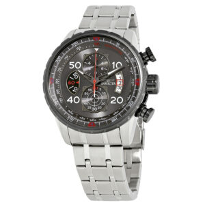 invicta aviator chronograph dark grey dial men's watch 17204