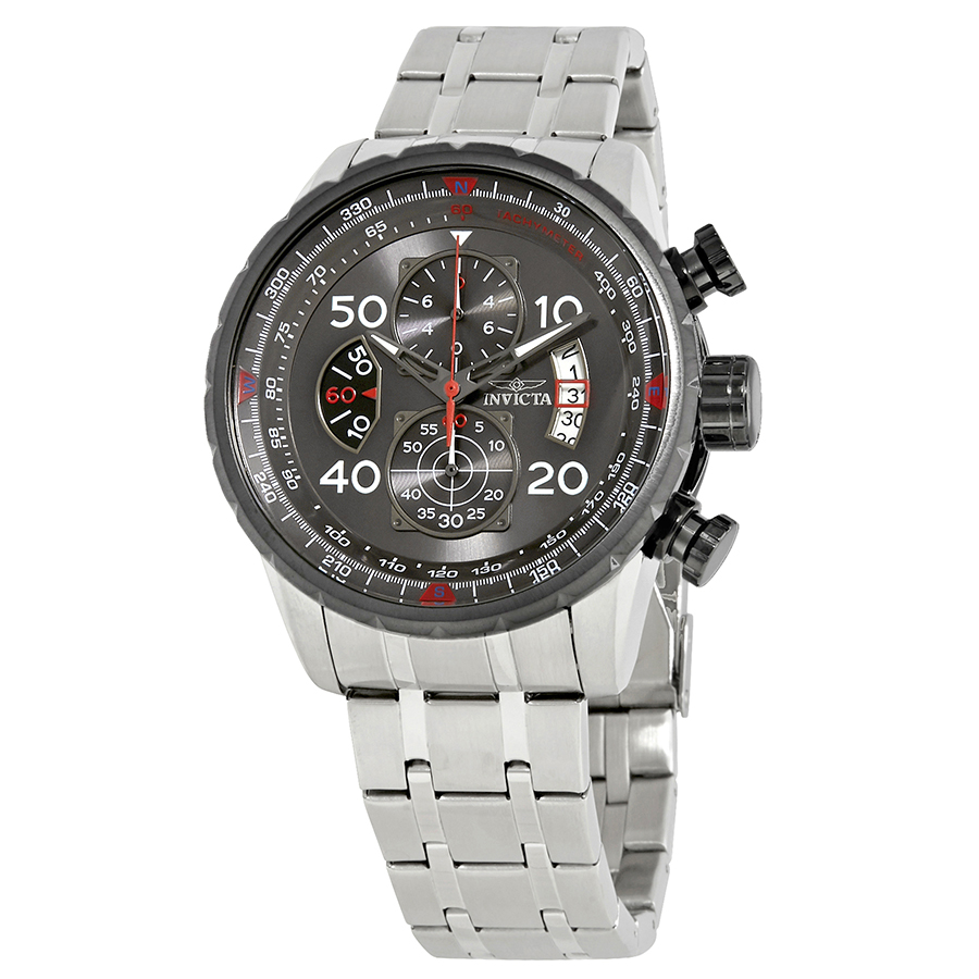 invicta aviator chronograph dark grey dial men's watch 17204 invicta aviator chronograph dark grey dial men's watch 17204