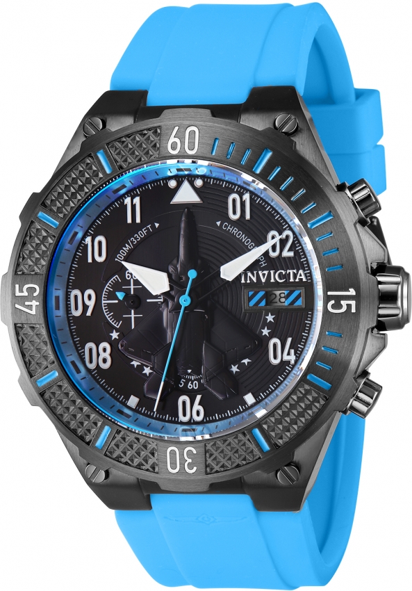 invicta aviator chronograph date quartz black dial men's watch 39898 invicta aviator chronograph date quartz black dial men's watch 39898