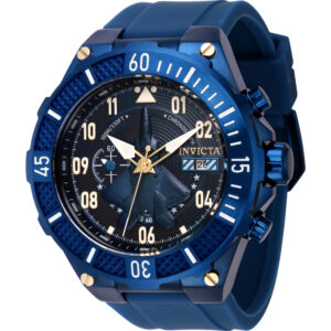Home invicta aviator chronograph date quartz blue dial men's watch 39893