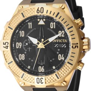 Home invicta aviator chronograph quartz black dial men's watch 39889
