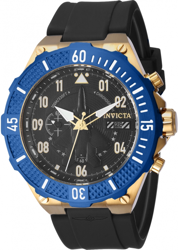 invicta aviator chronograph quartz black dial men's watch 39892 invicta aviator chronograph quartz black dial men's watch 39892