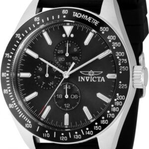 invicta aviator quartz black dial men's watch 38402