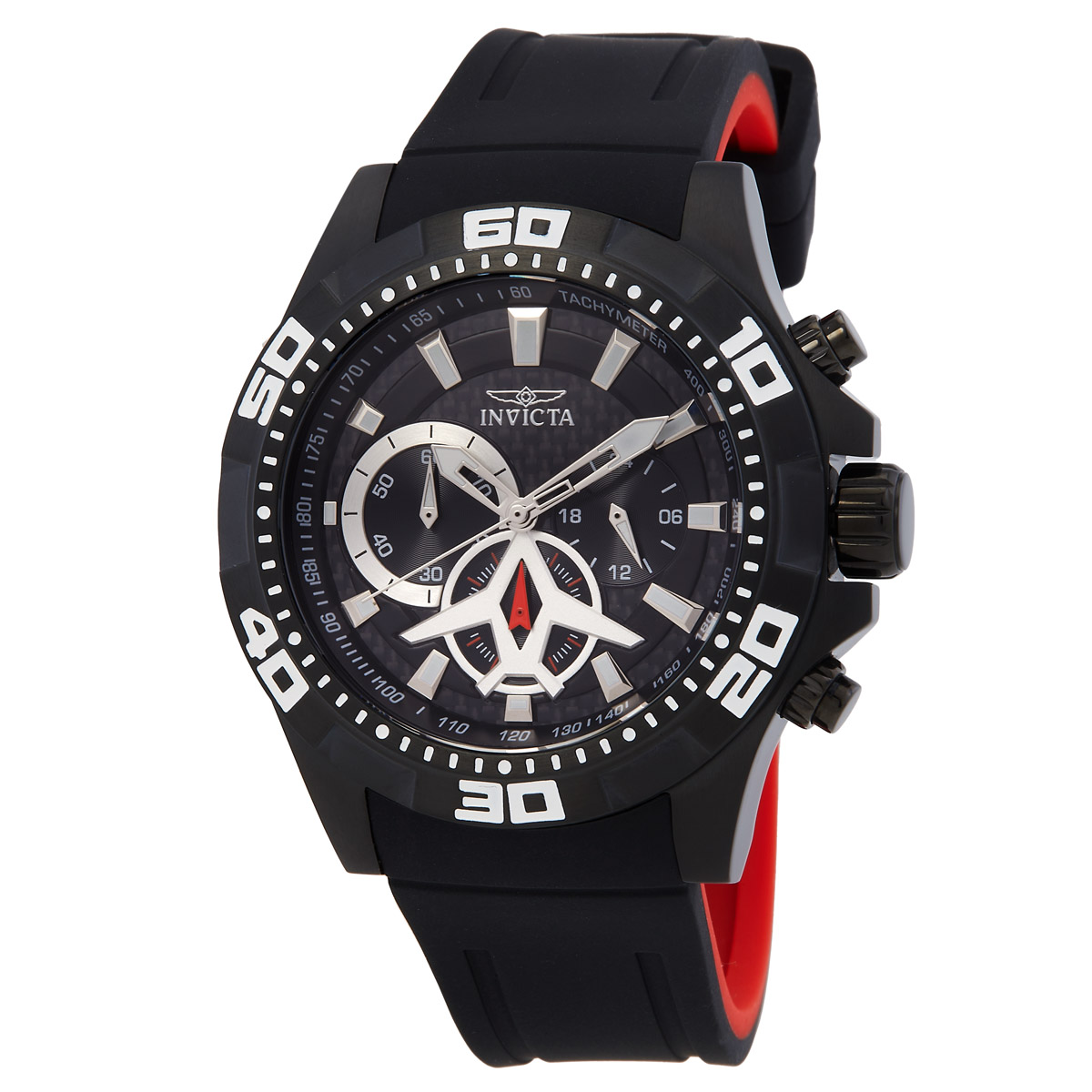 invicta aviator multi function black carbon fiber dial black polyurethane men's watch 21741 invicta aviator multi function black carbon fiber dial black polyurethane men's watch 21741
