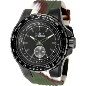 invicta aviator quartz black dial men's watch 49320