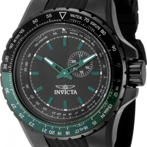 invicta aviator quartz black dial men's watch 49731