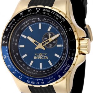 invicta aviator quartz blue dial men's watch 49719