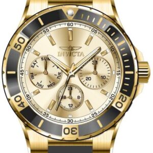 invicta aviator quartz gold dial ladies watch 49892