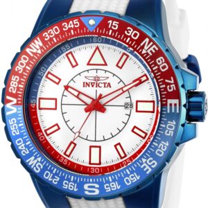 Home invicta aviator quartz white dial pepsi dial men's watch 23997