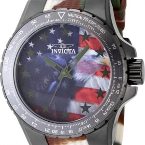 Home invicta aviator red and white and blue dial men's watch 48956